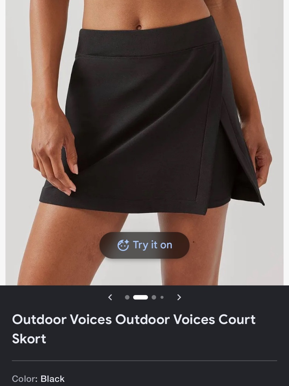 Outdoor Voices Black Athletic Skort - Active Mini Skirt